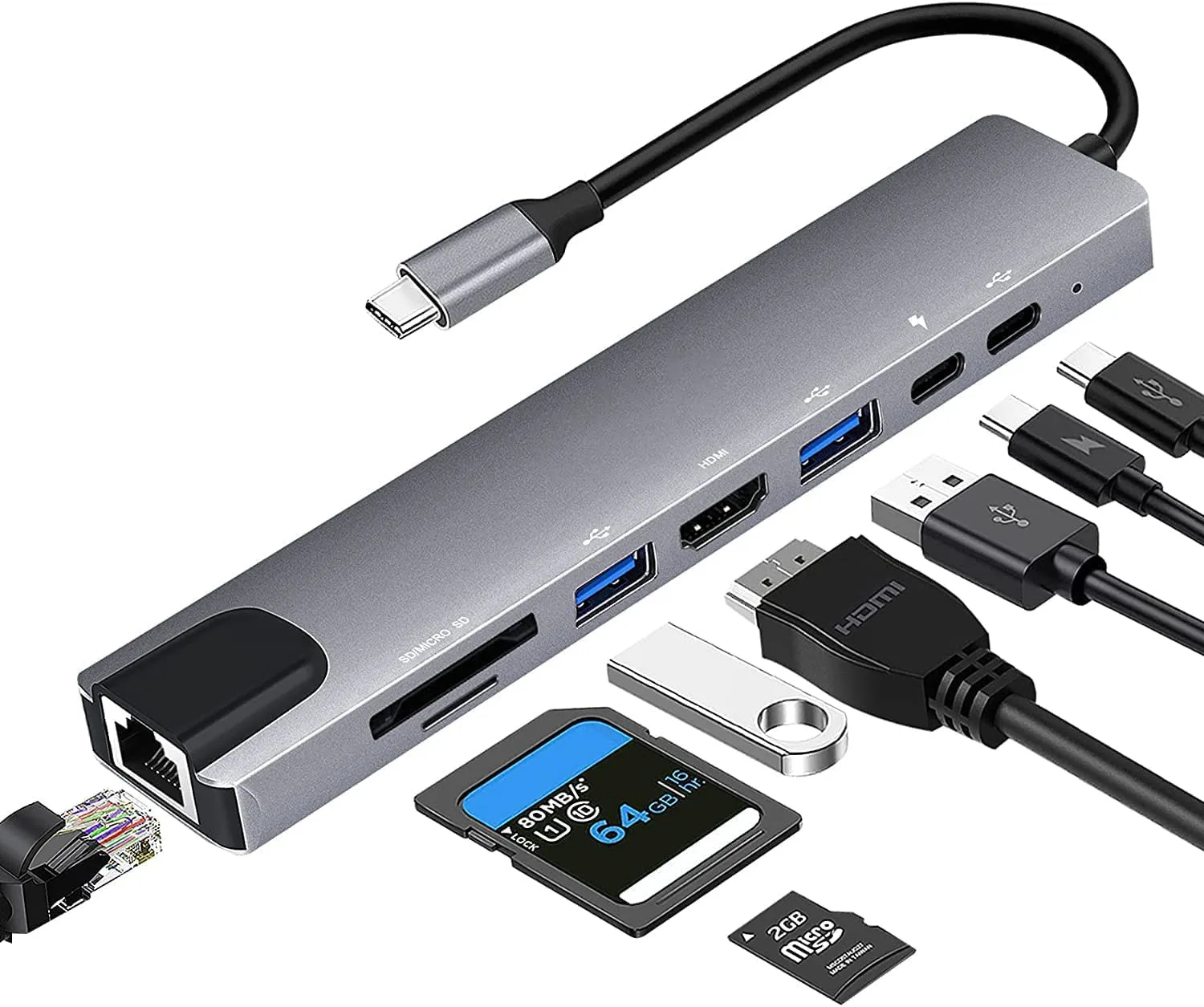 Hub USB C 8-en-1